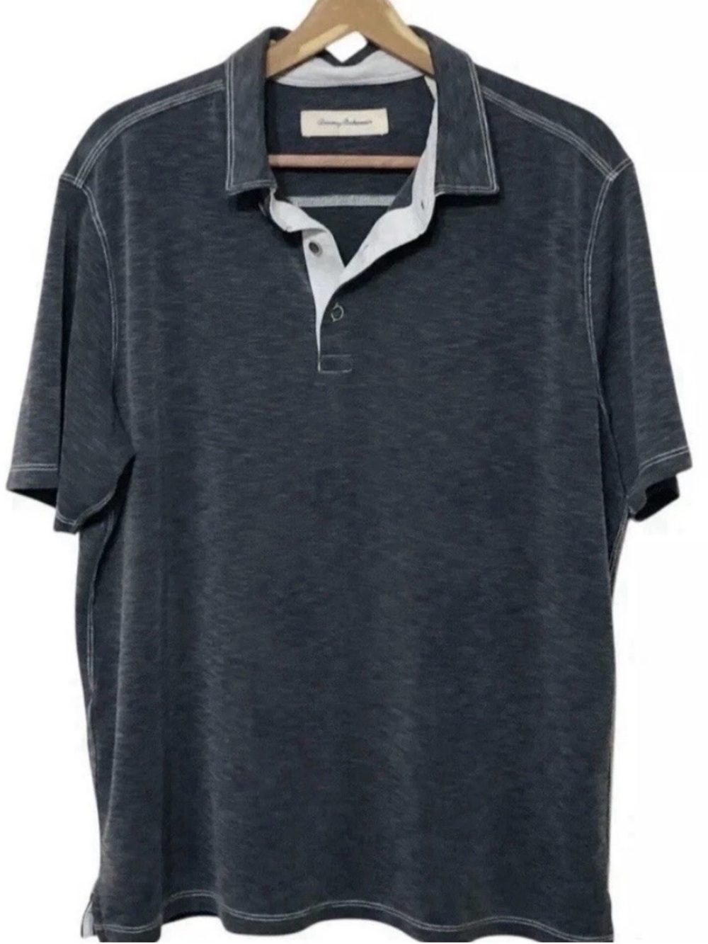 Tommy Bahama Poolside Polo Shirt Mens XL Gray Modal Blend Short Sleeve